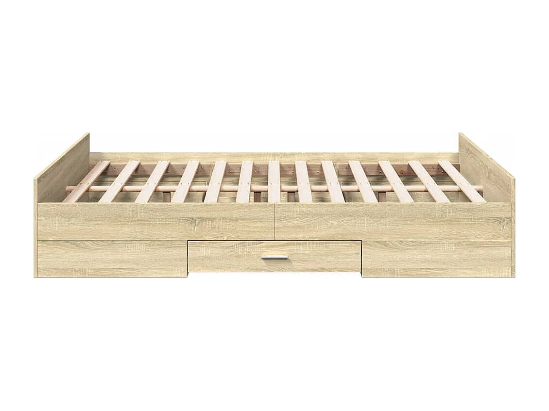 Bedframe met lades bewerkt hout sonoma eikenkleurig 120x200 cm BE636981