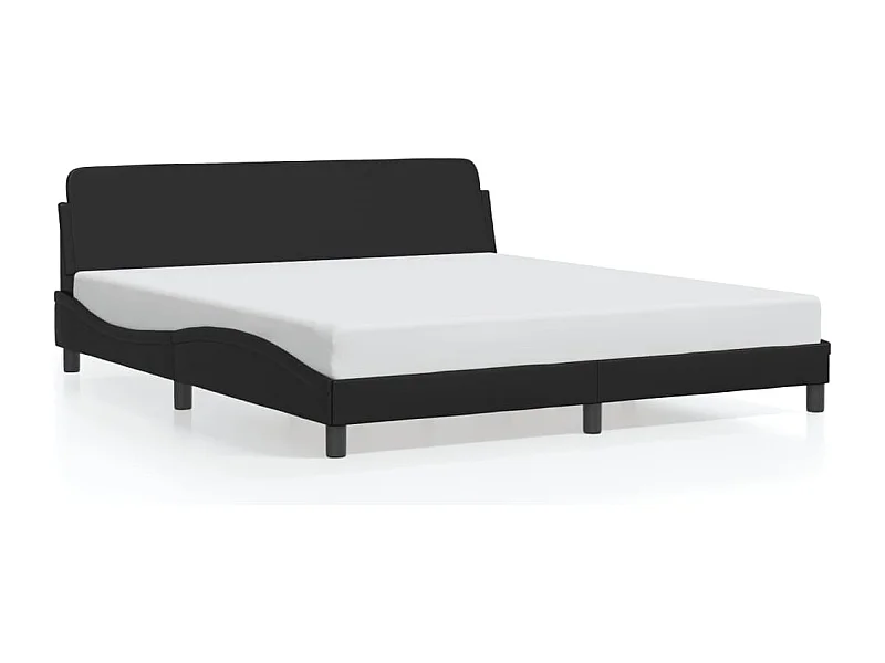 Bedframe met hoofdbord kunstleer zwart 180x200 cm BE338872