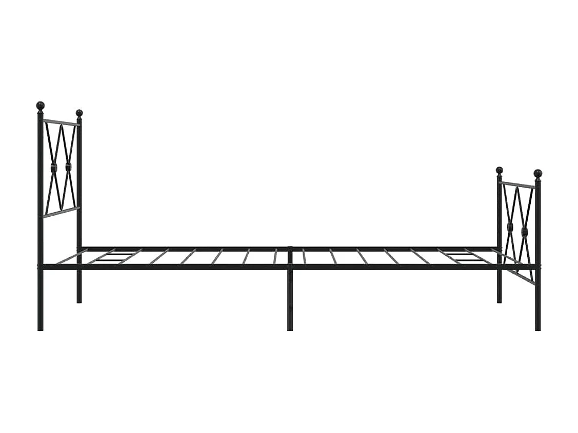 Cama com cabeceira e pés 90x200 cm metal preto PT751082