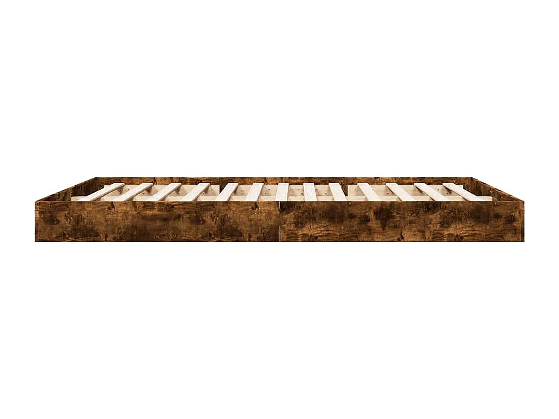 Lit double chêne fumé 160x200 cm bois d'ingénierie FR63313