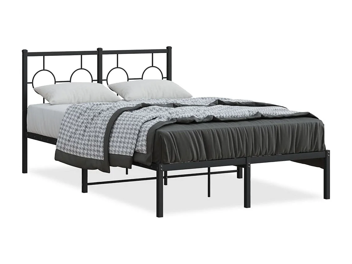 Cama com cabeceira 120x190 cm metal preto PT962150