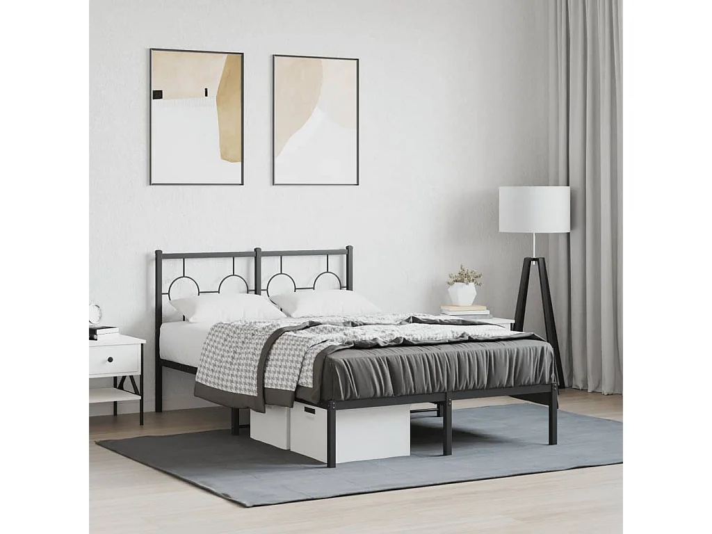 Cama com cabeceira 120x190 cm metal preto PT962150
