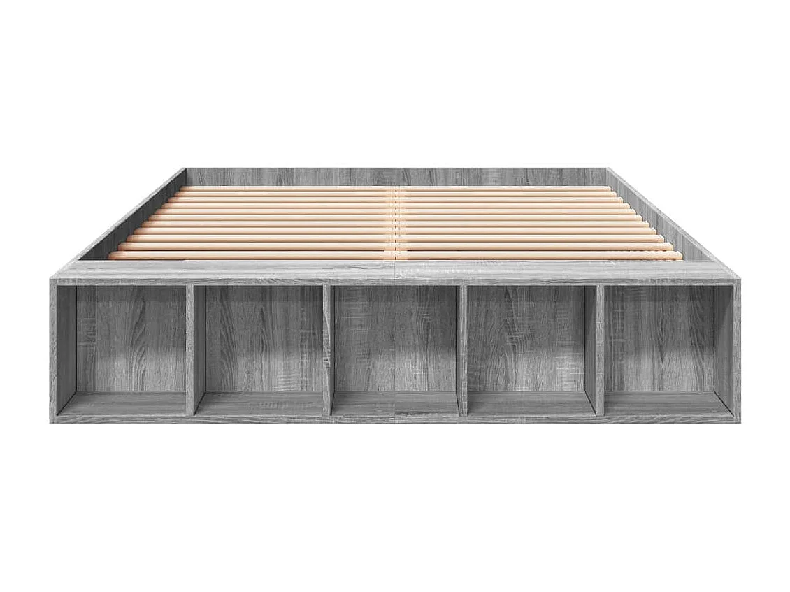 Lit double sonoma gris 140x200 cm bois d'ingénierie FR54768