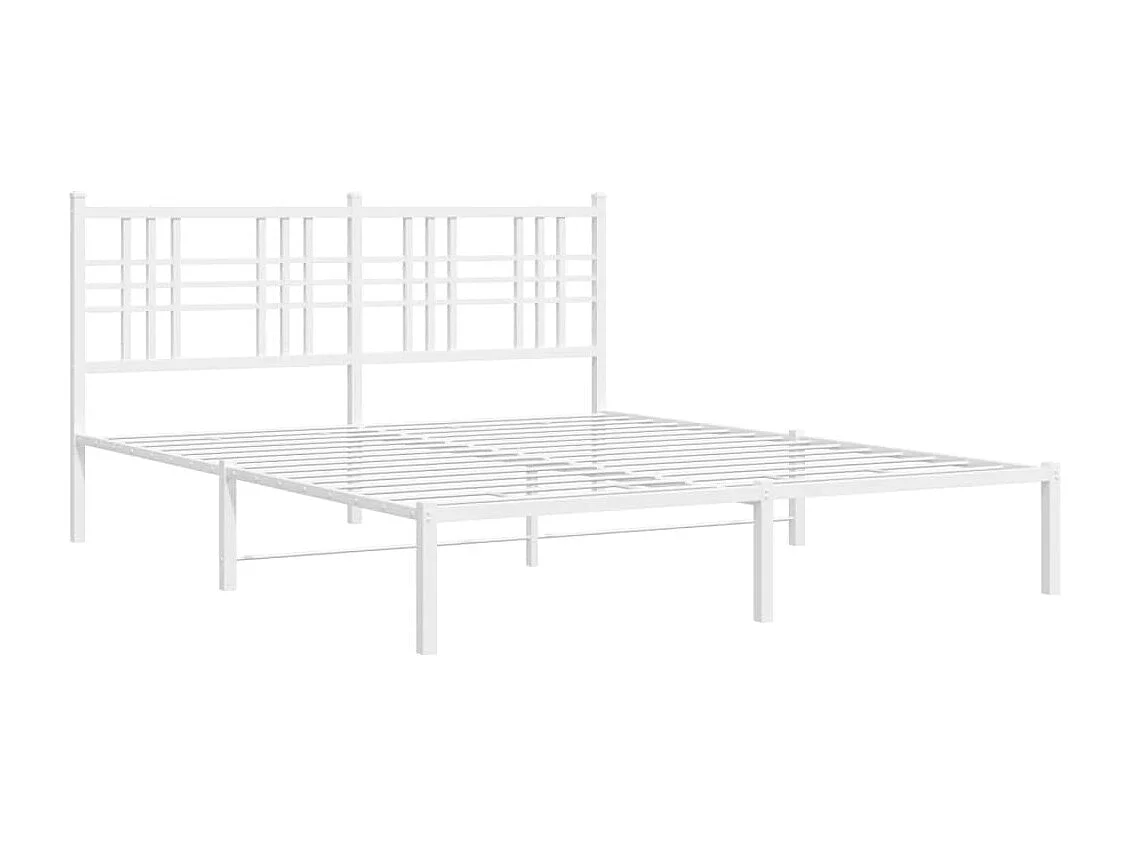 Cama com cabeceira 160x200 cm metal branco PT714588
