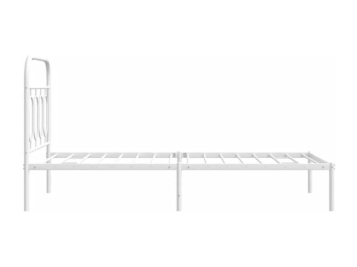 Bedframe met hoofdbord metaal wit 80x200 cm BE692959