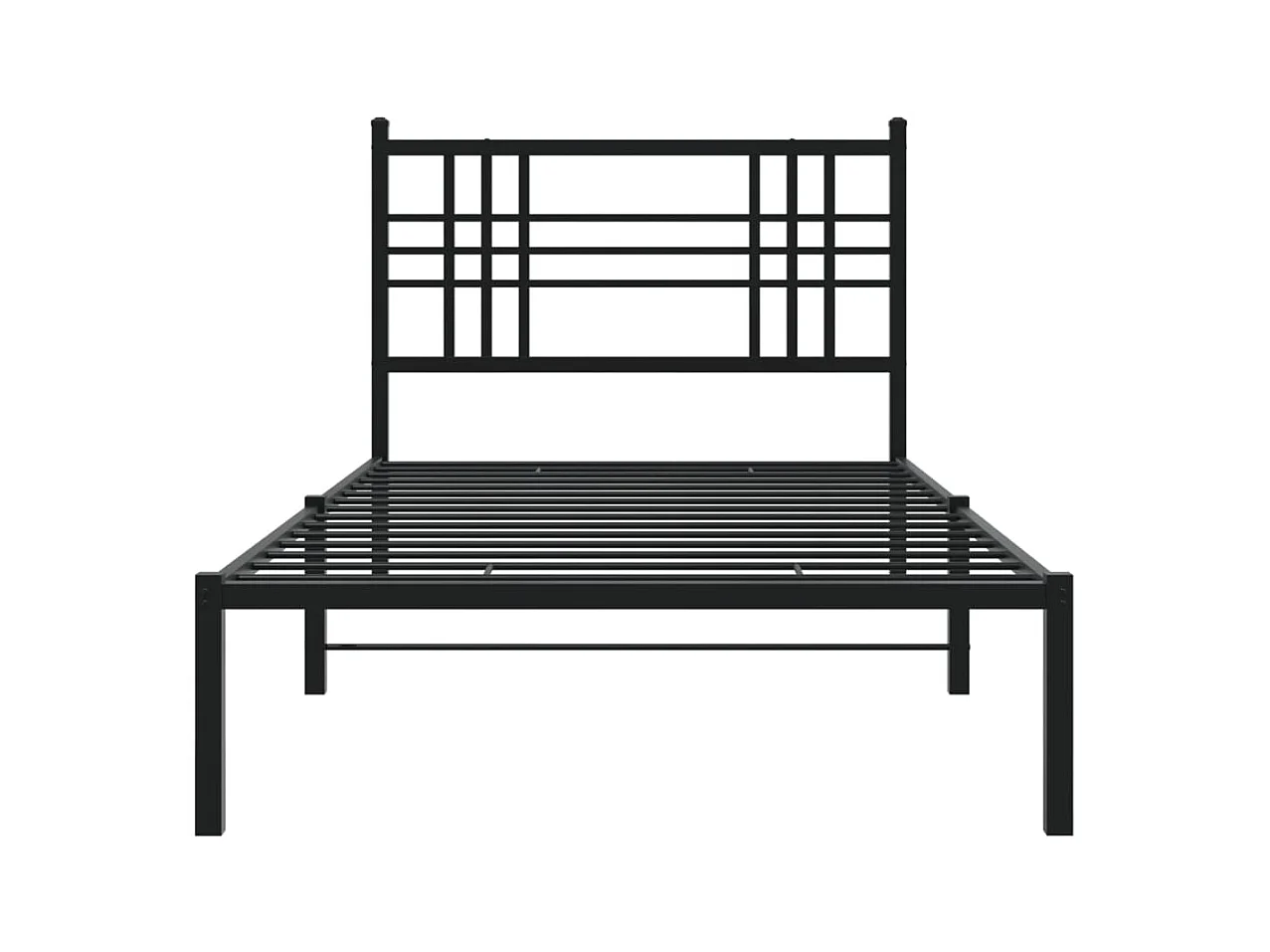 Cama individual- 100x190 cm con cabecero metal negro ES563924