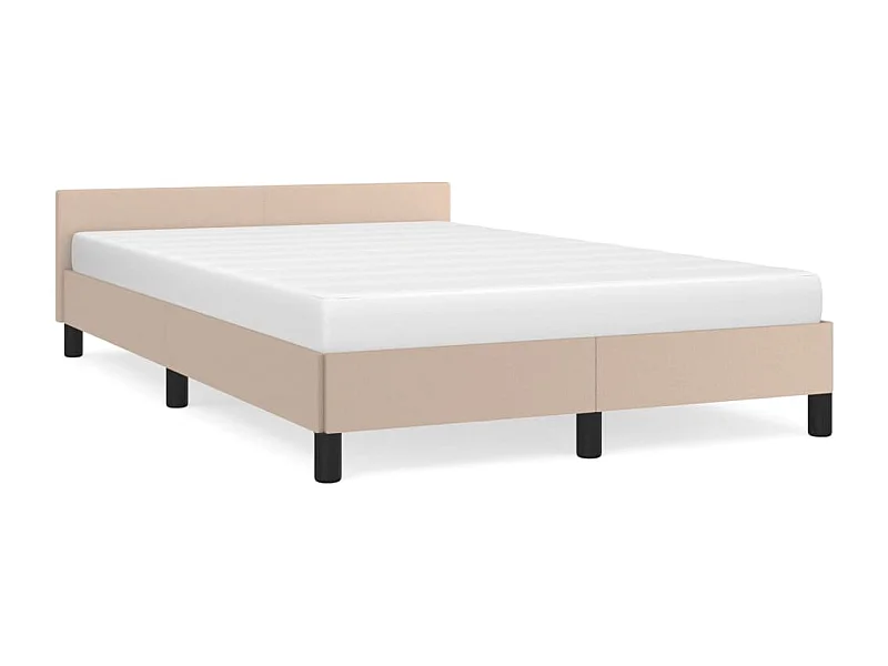 Cama c/ cabeceira 120x190 cm couro artif. cappuccino PT876263