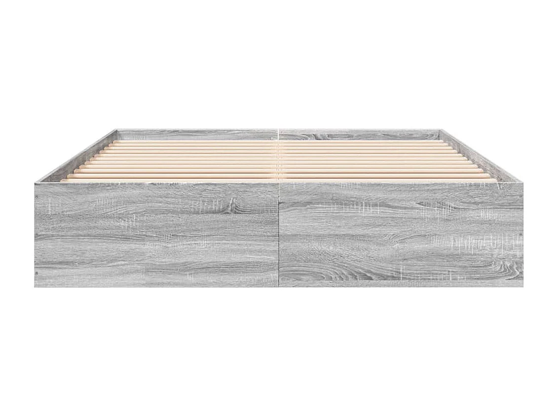 Lit double sonoma gris 160x200 cm bois d'ingénierie FR75254