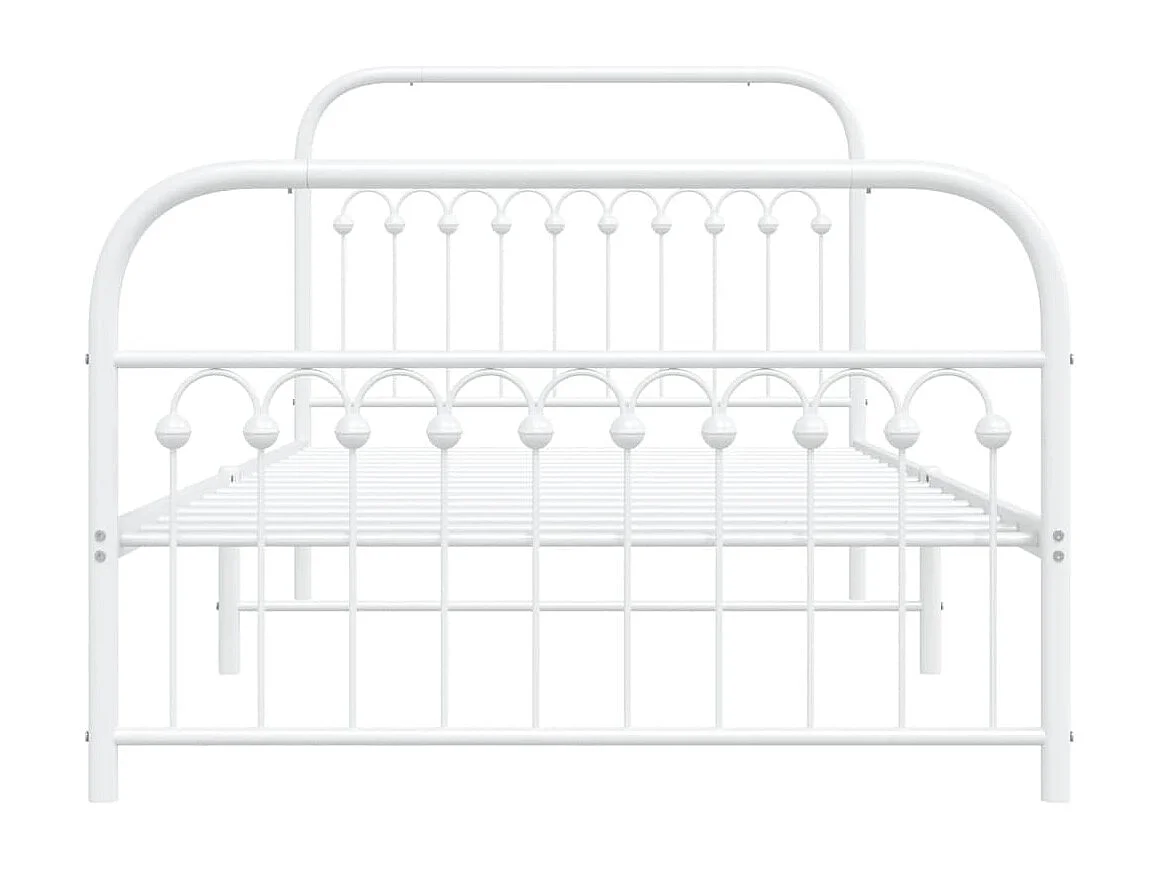 Cama com cabeceira e pés 107x203 cm metal branco PT952998