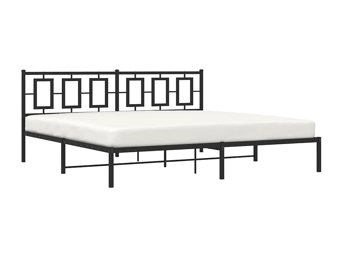 Bedframe met hoofdbord metaal zwart 193x203 cm BE793963