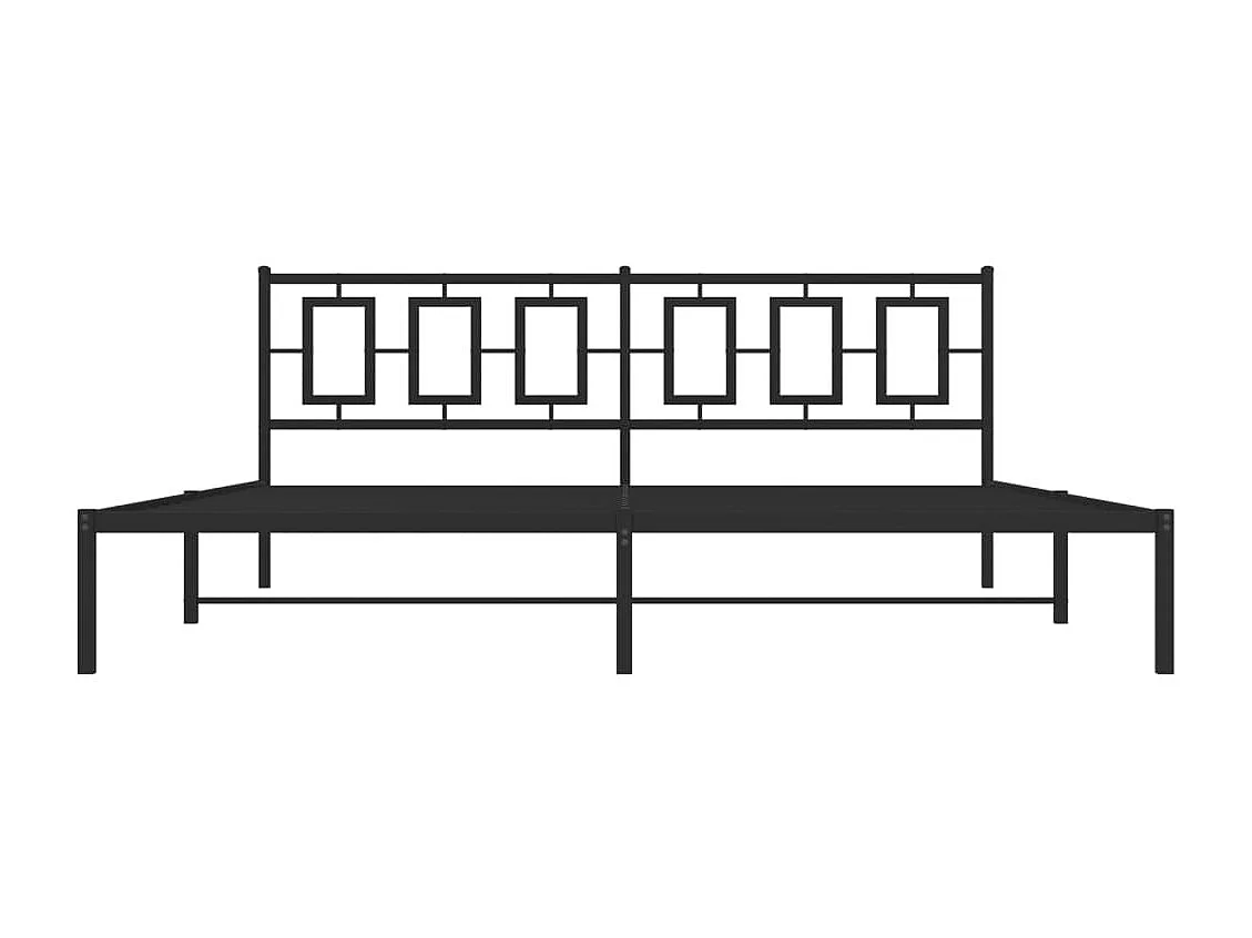 Cama matrimonial- 193x203 cm con cabecero metal negro ES617123
