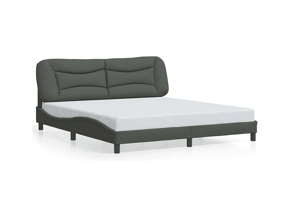 Bedframe met LED-verlichting stof donkergrijs 180x200 cm BE549070