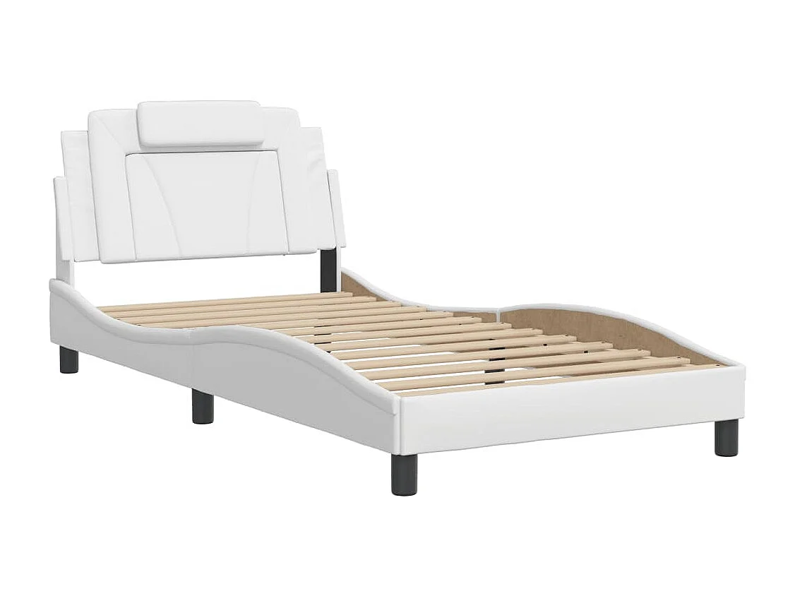 Cama 100x200 cm - con luces LED cuero sintético blanco ES854695