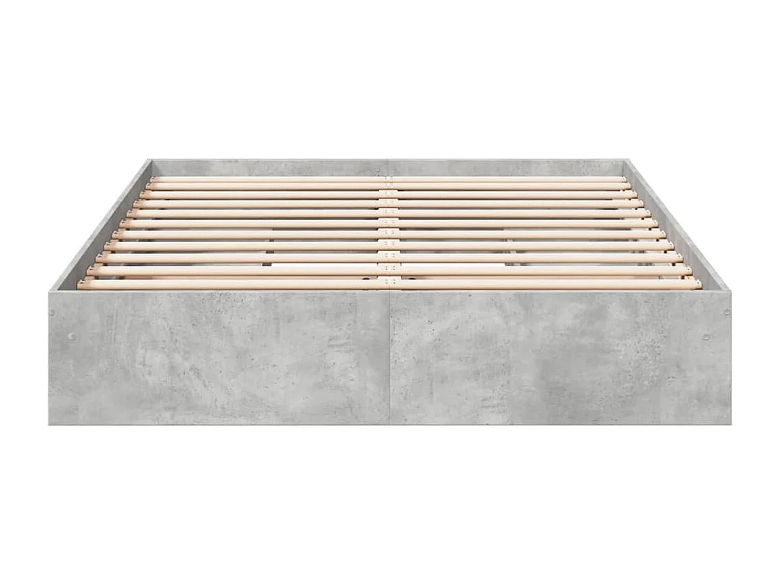 Lit double à tiroirs gris béton 160x200 cm bois d'ingénierie FR69288