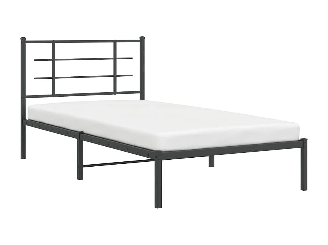 Cama individual- 107x203 cm con cabecero metal negro ES814980