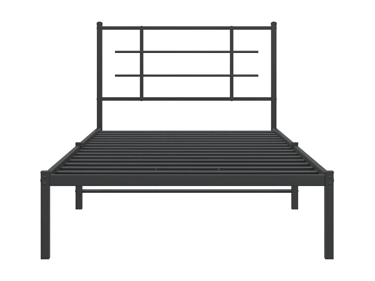 Cama com cabeceira 107x203 cm metal preto PT700369