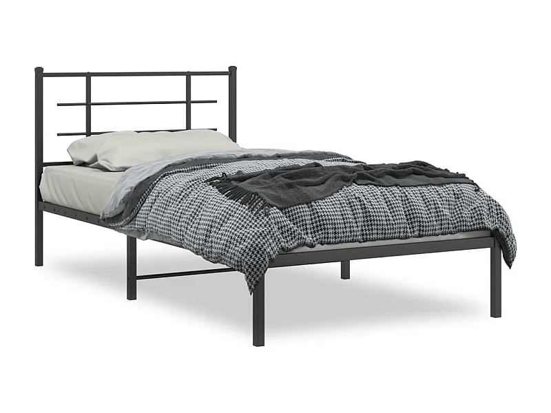 Cama com cabeceira 107x203 cm metal preto PT700369