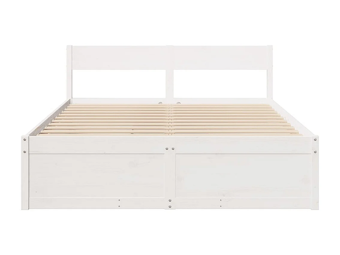 Cama c/ gavetas 150x200 cm pinho maciço branco PT347905
