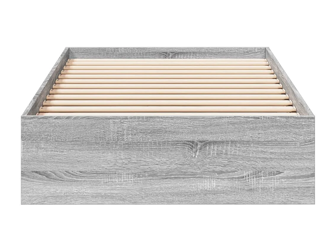 Cama 90x190 cm con cajones madera de ingeniería gris Sonoma ES782127