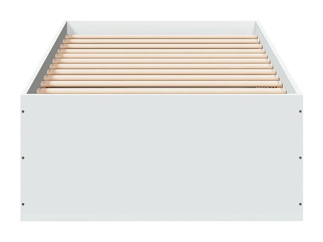 Lit simple blanc 75x190 cm bois d'ingénierie FR19314