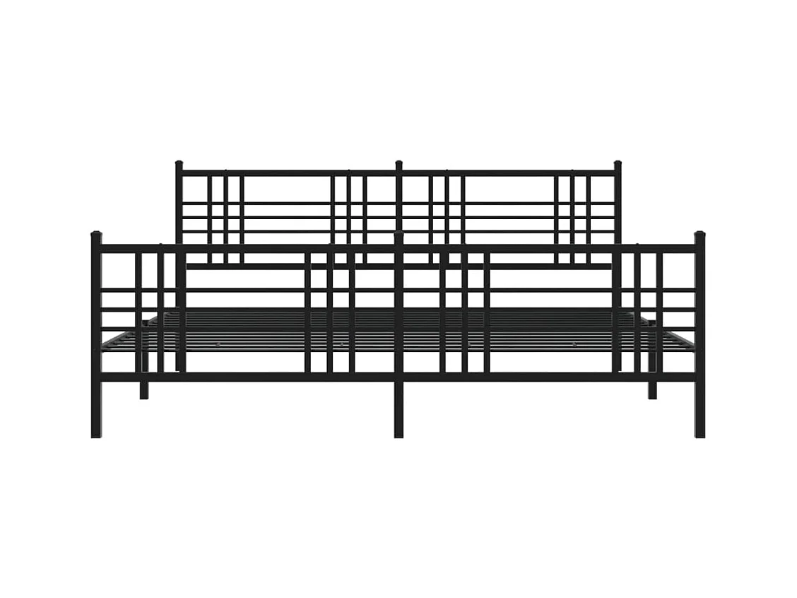 Cama matrimonial- 183x213 cm cabecero y estribo metal negro ES730563