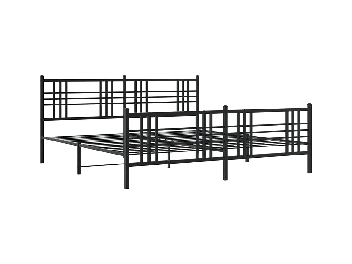 Cama matrimonial- 183x213 cm cabecero y estribo metal negro ES730563