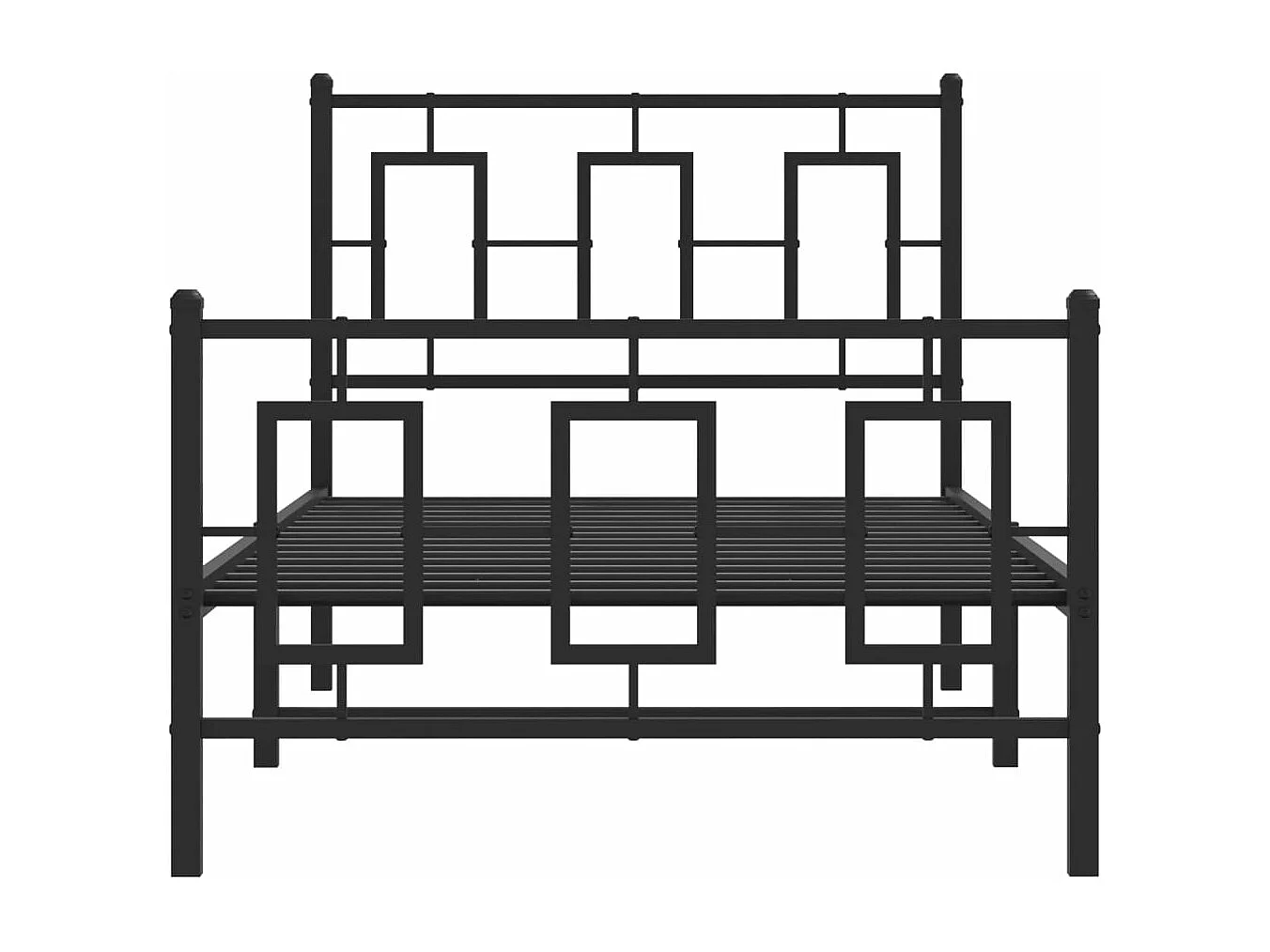 Cama com cabeceira e pés 90x190 cm metal preto PT368611