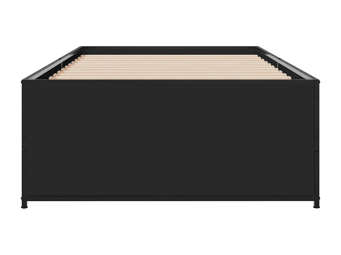 Cama individual- 75x190 cm madera de ingeniería y metal negra ES712222