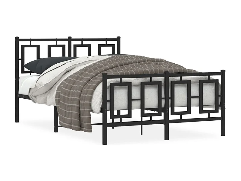 Cama com cabeceira e pés 120x190 cm metal preto PT728712