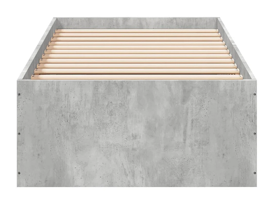 Lit simple gris béton 75x190 cm bois d'ingénierie FR77881