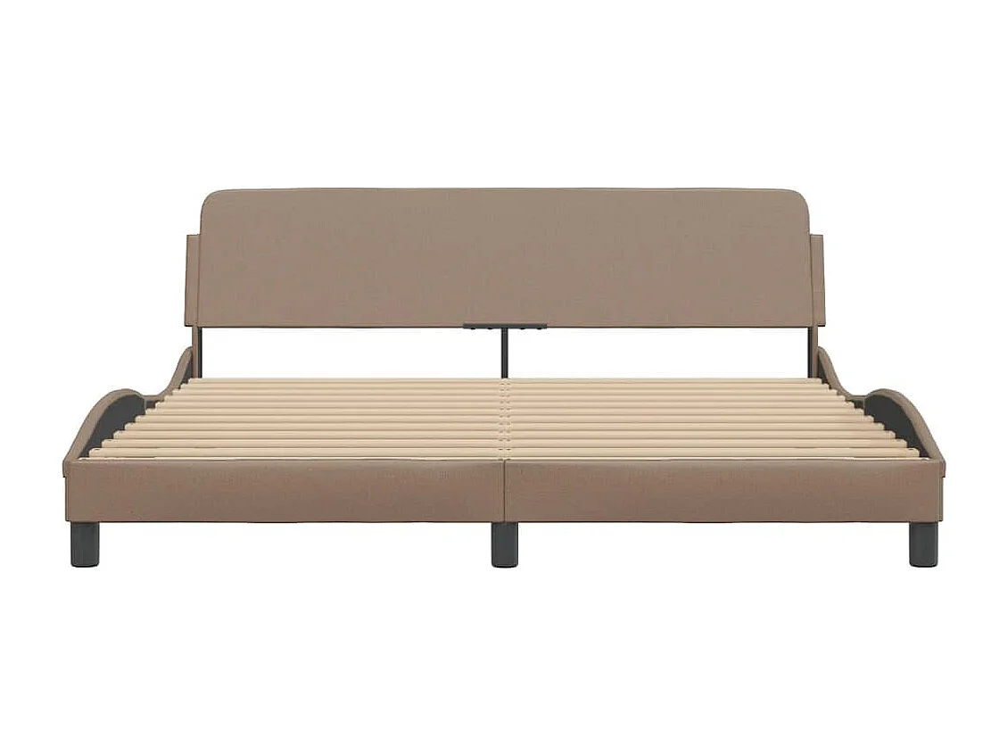 Lit double + tête de lit Cappuccino 180x200 cm Similicuir FR77312