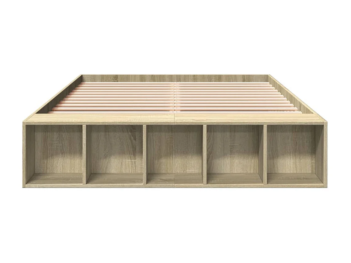 Lit double chêne sonoma 140x190 cm bois d'ingénierie FR13763