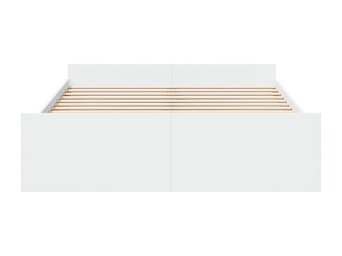 Cama 150x200 cm - con cajones madera ingeniería blanca ES120361