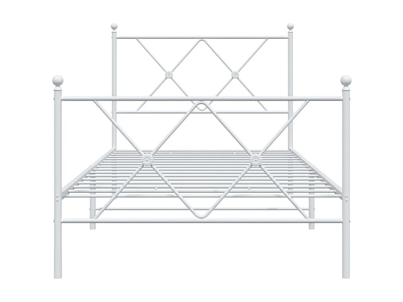 Bedframe met hoofd- en voeteneinde metaal wit 90x200 cm BE325532