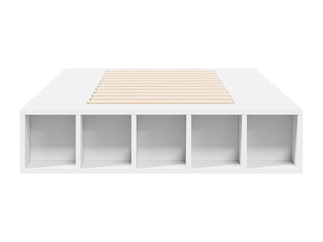 Lit simple blanc 90x200 cm bois d'ingénierie FR34634