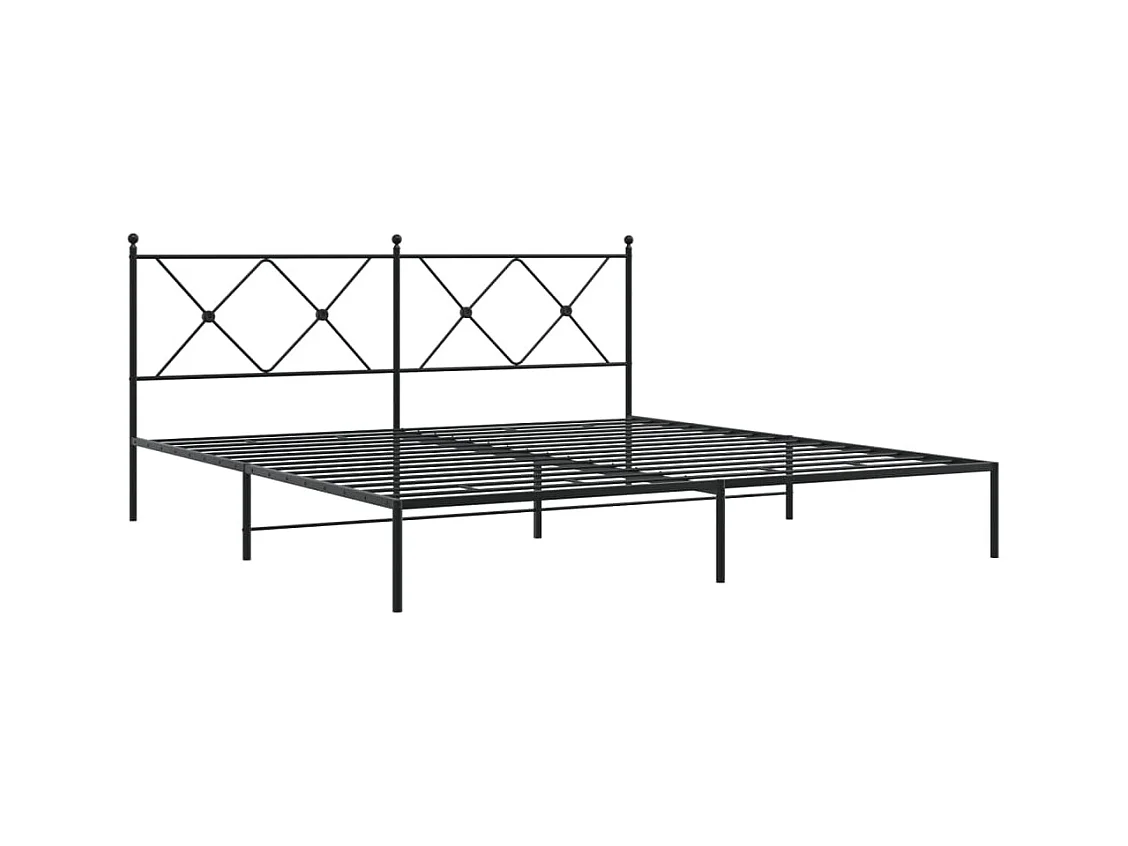Cama com cabeceira 183x213 cm metal preto PT617382