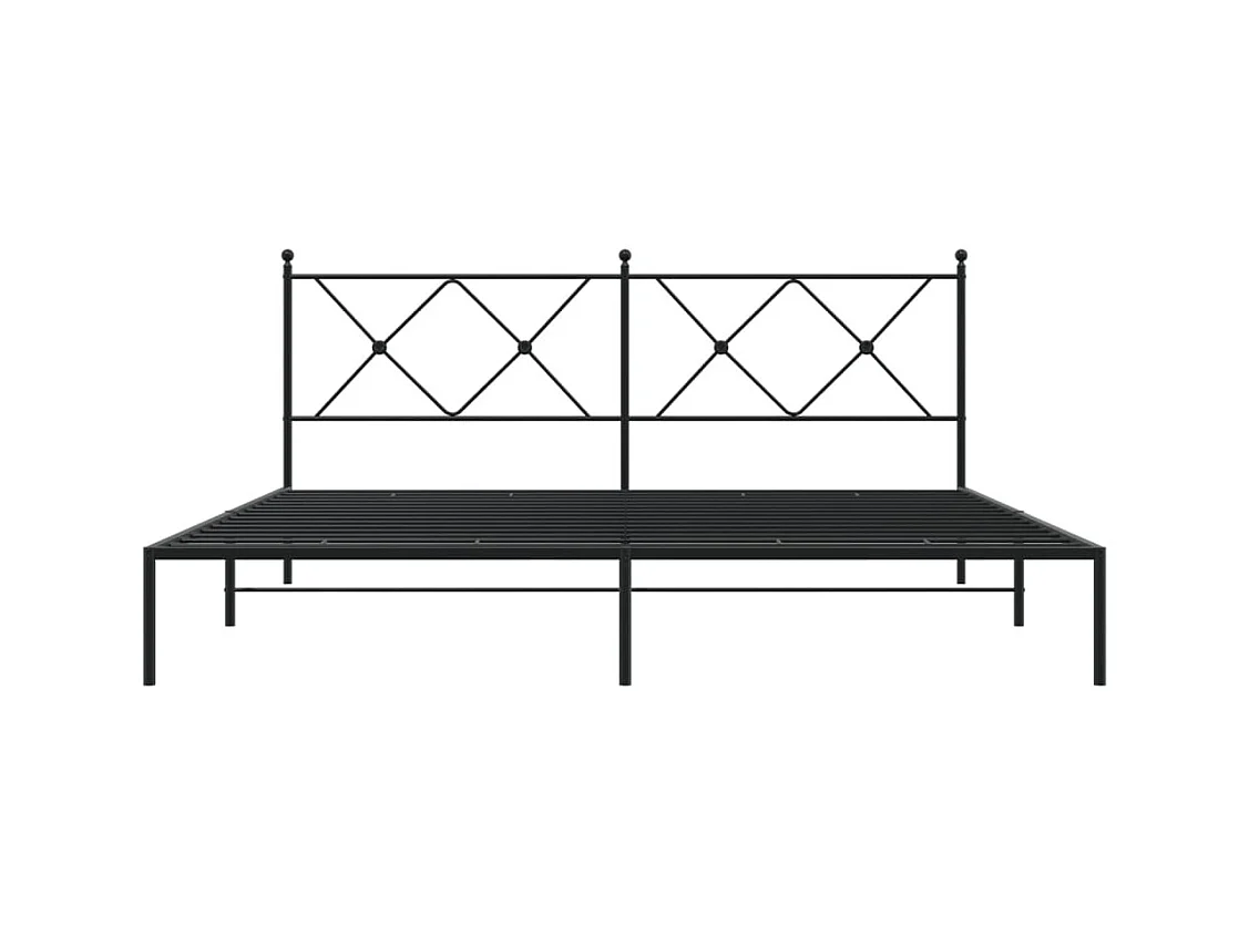 Cama com cabeceira 183x213 cm metal preto PT617382
