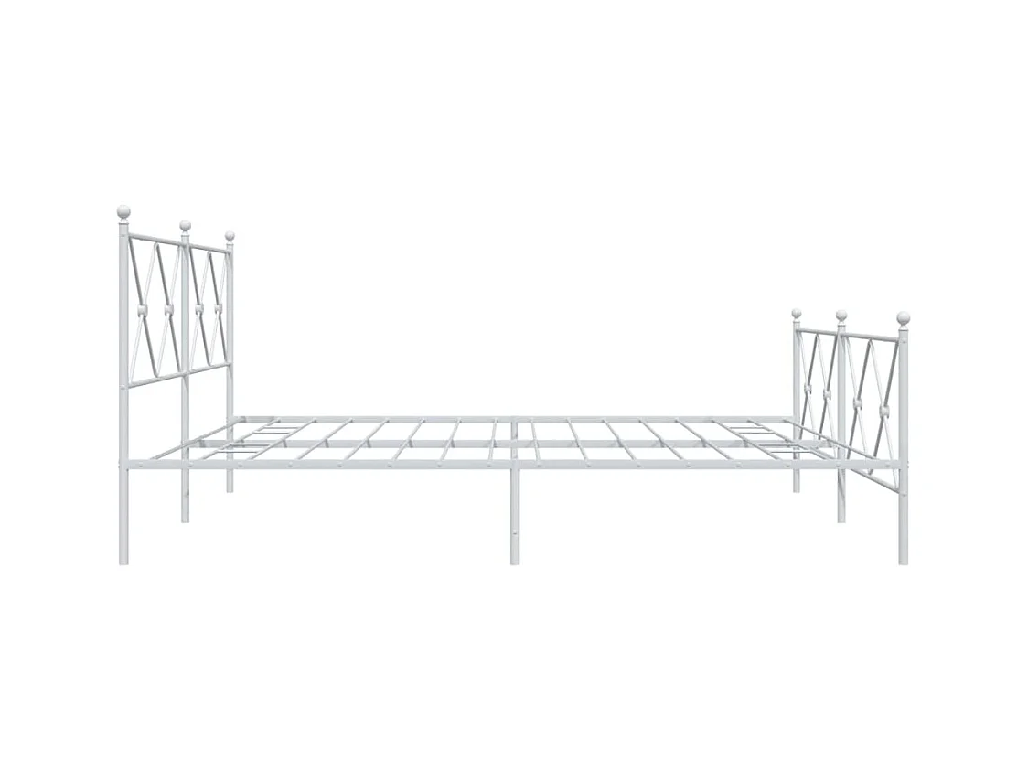 Cama 183x213 cm - metal con cabecero y pie blanco ES943190
