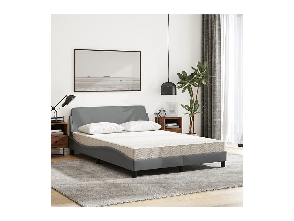 Bed met matras stof lichtgrijs 120x200 cm BE366841