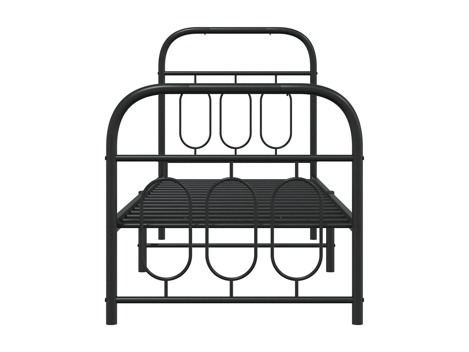 Cama com cabeceira e pés 75x190 cm metal preto PT806962