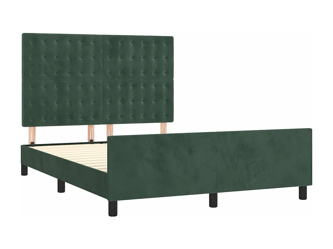 Bedframe met hoofdeinde fluweel donkergroen 140x190 cm BE934846
