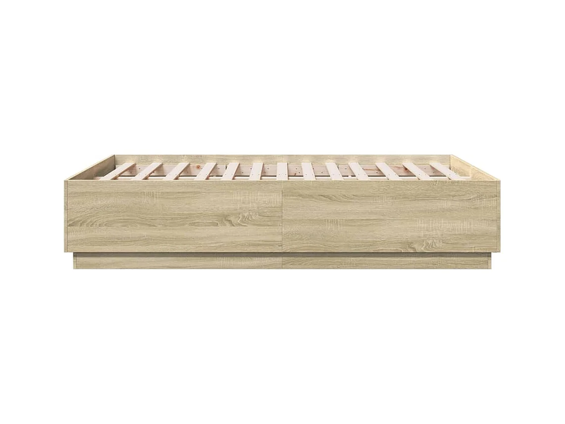 Cama matrimonial- 140x190 cm madera de ingeniería roble Sonoma ES180579