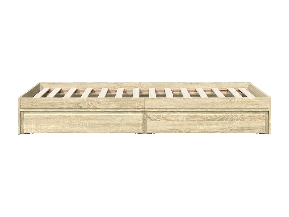 Bedframe met lades bewerkt hout sonoma eikenkleurig 90x200 cm BE514991