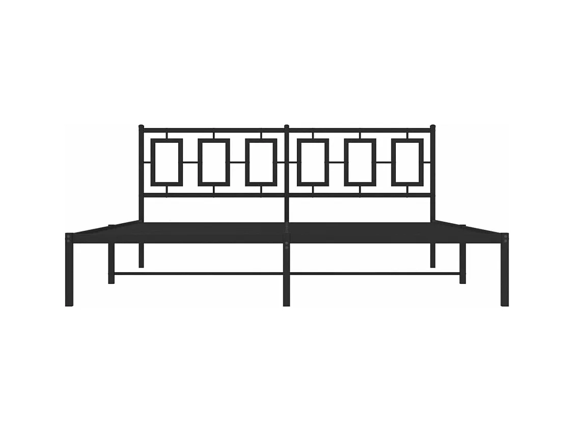 Cama com cabeceira 183x213 cm metal preto PT192436