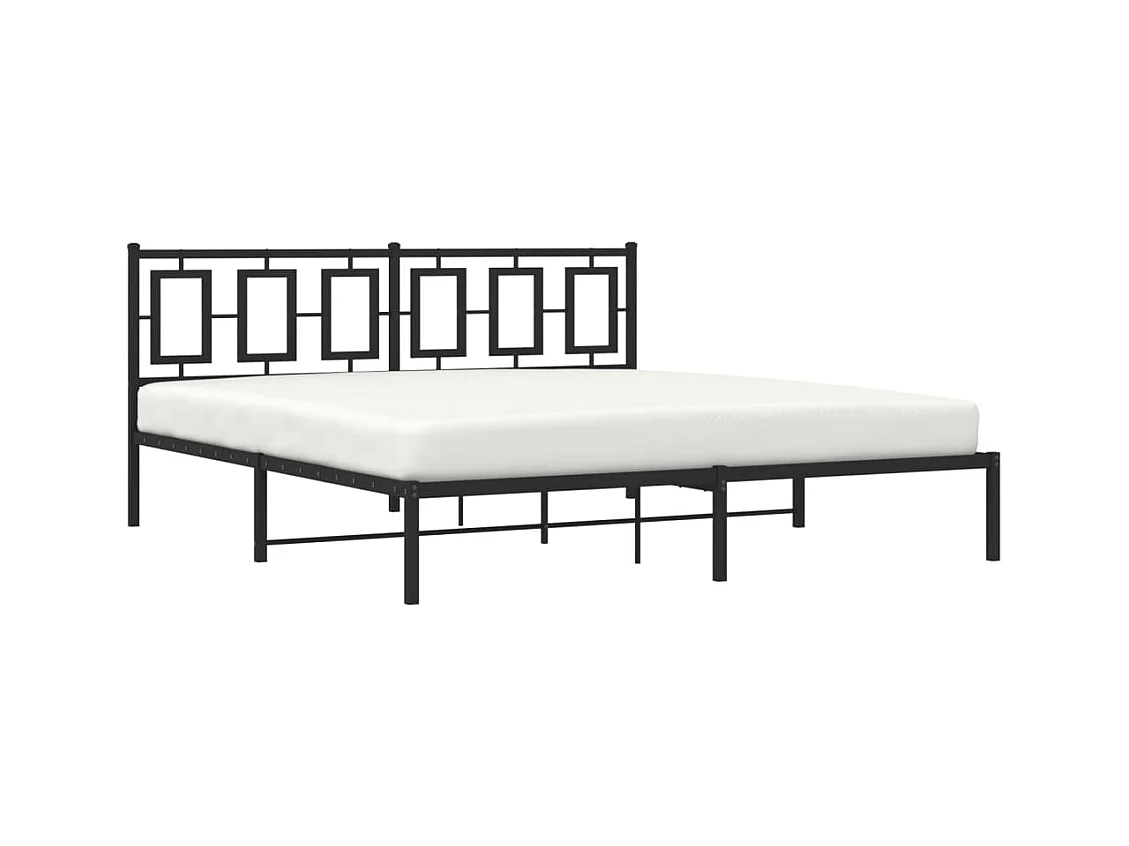 Cama com cabeceira 183x213 cm metal preto PT192436