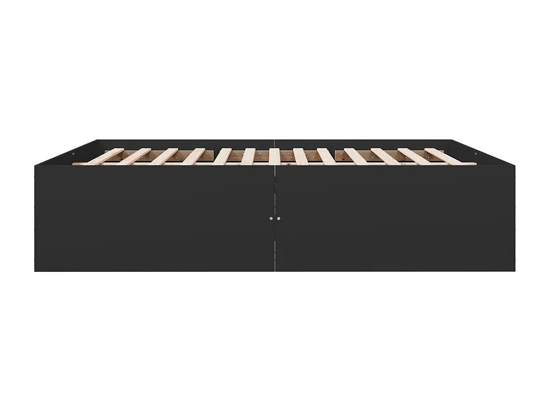 Bedframe massief hout zwart 200x200 cm BE946253