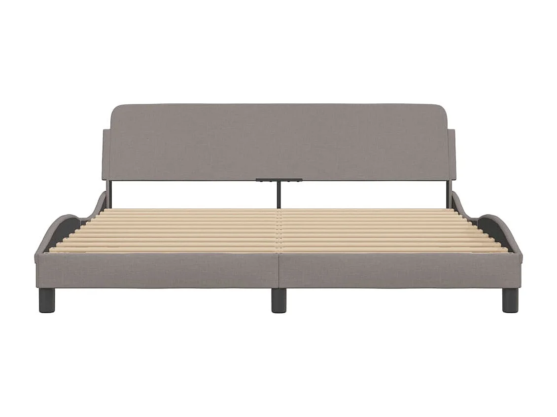 Lit double + tête de lit Taupe 180x200 cm Tissu FR82940