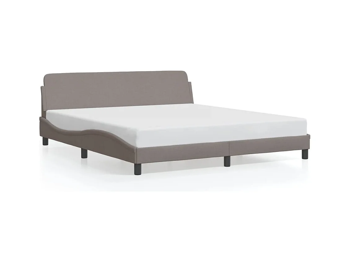 Lit double + tête de lit Taupe 180x200 cm Tissu FR82940