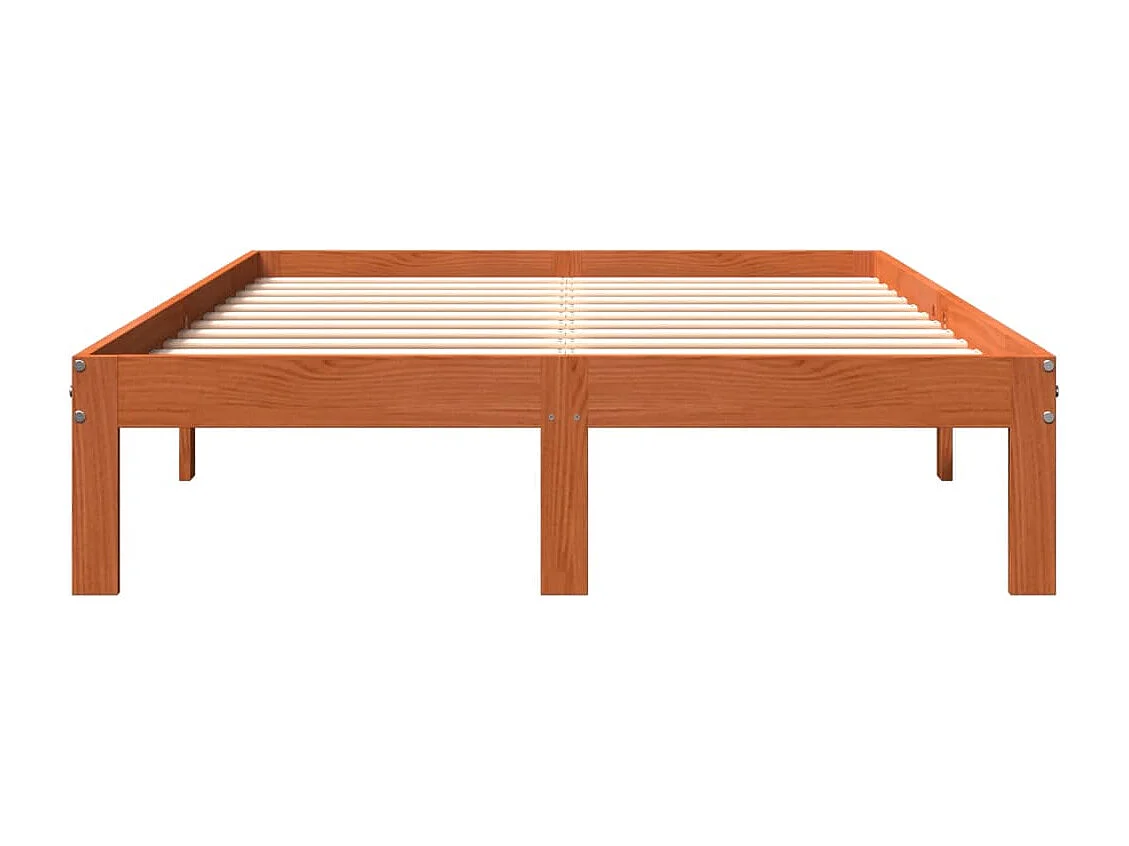 Bedframe zonder matras massief grenenhout wasbruin 140x200 cm BE532079