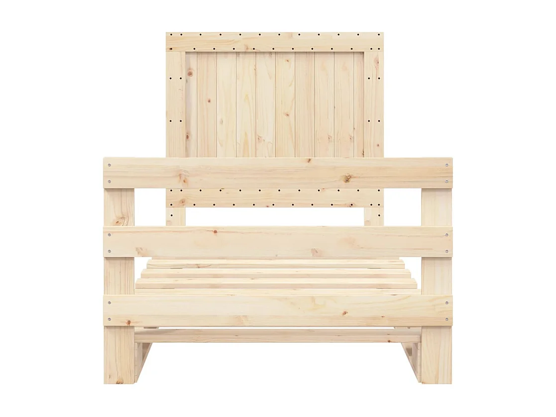 Lit simple et tête de lit 100x200 cm bois de pin massif FR38494